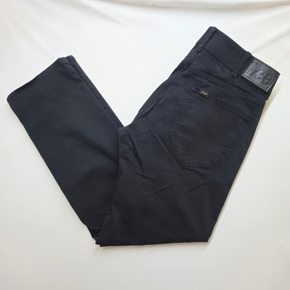 Lee Men Slim Straight Leg Stretch Black Demin Jeans 34x30